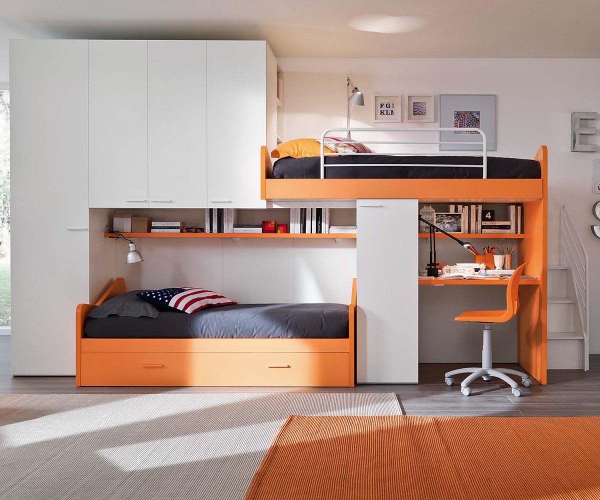italian-contemporary-furniture-orange-truckle-kids-bedroom-study-set-bed-wardrobe-bedside-cabinet-wall-mounted-bookcase-writing-desk-by-clever